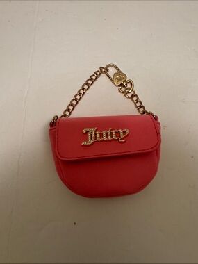 Juicy Couture Coral Pink Mini Chain Top-Handle  Purse Charm Bag~NWOT